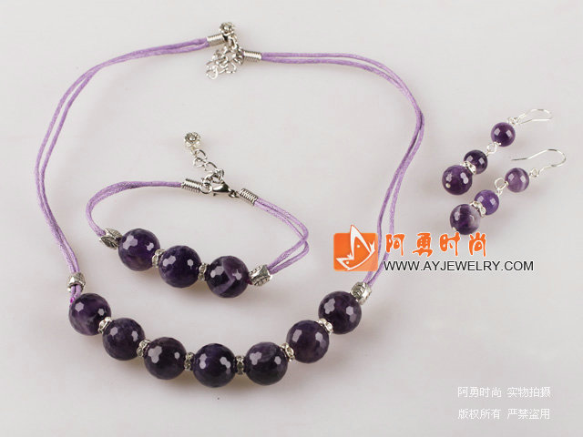 天然紫水晶套链