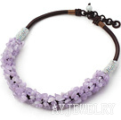 紫水晶碎石项链 随形珠民族绳款