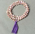 粉紫色土豆形珍珠项链（可做手链）