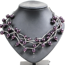 深紫色贝壳珠时尚项链