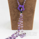 紫水晶玛瑙花项链