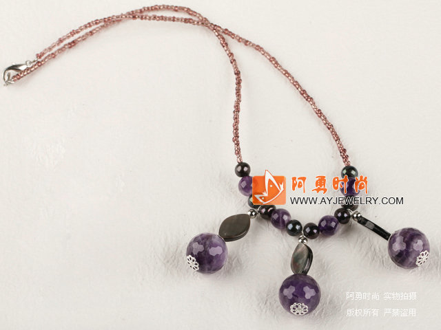紫晶珍珠项链