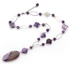 天然紫水晶玛瑙项链