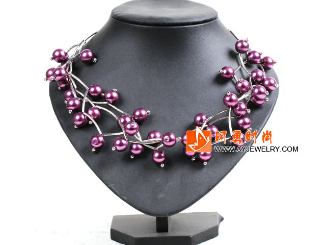 紫色贝壳珠时尚项链