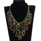 红绿水晶编织项链