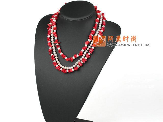 红珊瑚珍珠项链