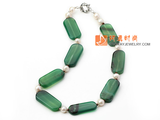 珍珠绿玛瑙项链