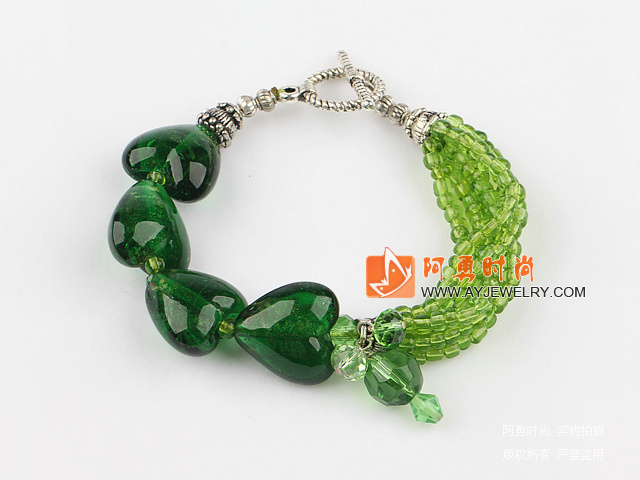 绿色水晶琉璃手链