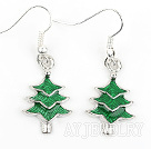 绿色圣诞树耳环