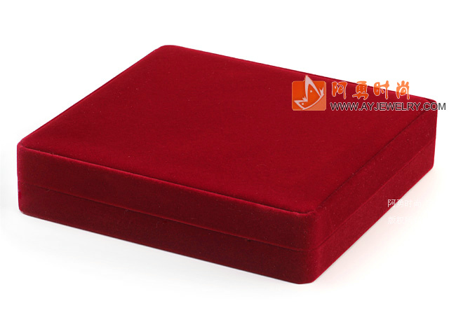 红色绒布盒子 高档首饰盒
