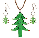 琉璃圣诞树项链 耳环 套链
