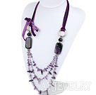 紫水晶晶体玛瑙项链毛衣链