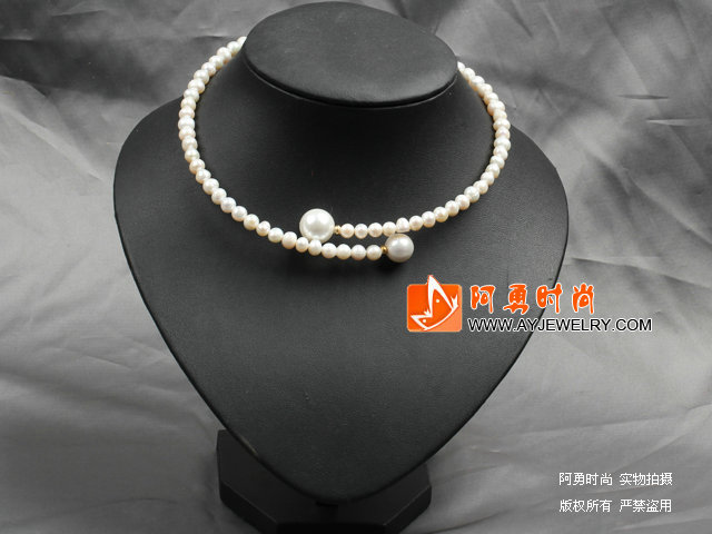 时尚白珍珠海贝珠项链颈链