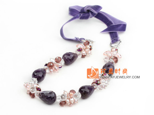 珍珠紫水晶项链