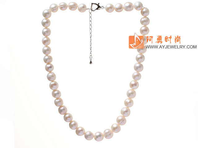 10-11mm 天然白珍珠项链 简约单层珠链款