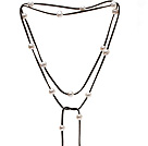 10-11mm 珍珠 软皮绳项链 155cm超长款