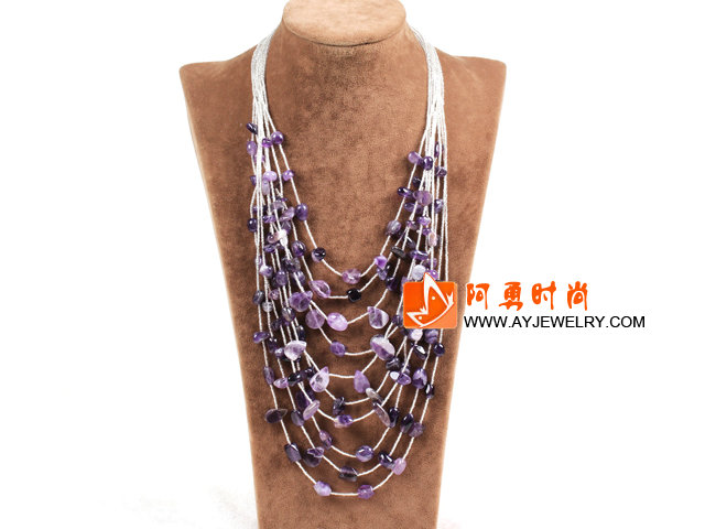 多层紫水晶项链