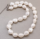 大颗粒巴洛克白色珍珠项链 简约单层款