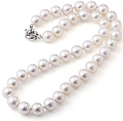 10mm白色海贝珠项链 简约单层圆珠款