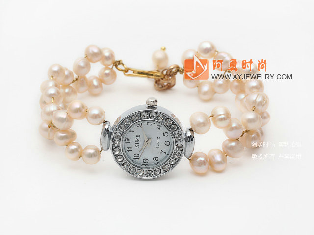 纯珍珠手表手链 韩版时尚首饰 女士饰品