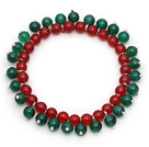 红玛瑙绿玛瑙圣诞节手串手链 单圈圆珠弹力线款