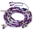 紫玉多圈手链 项链 两用链 多层缠绕编织绳款
