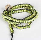 3-4mm绿珍珠三层绕圈手链