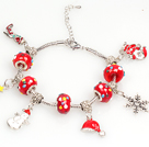 时尚圣诞红色欧洲珠串珠手链