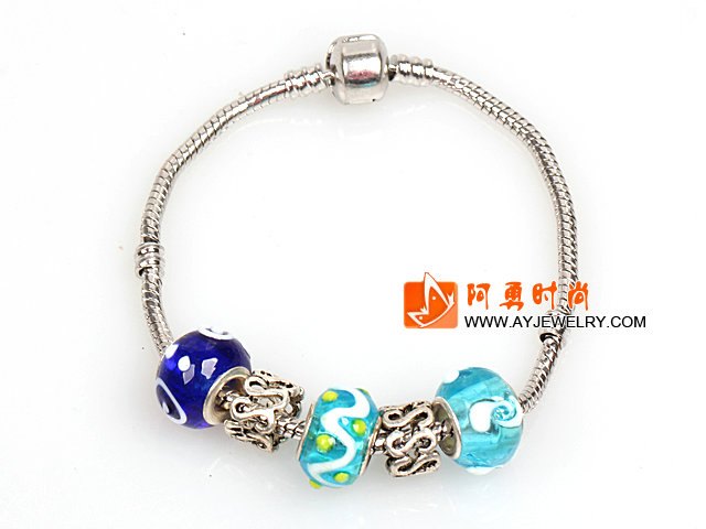 时尚蓝色系列欧洲珠串珠手链