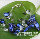 蓝色珍珠水晶手链
