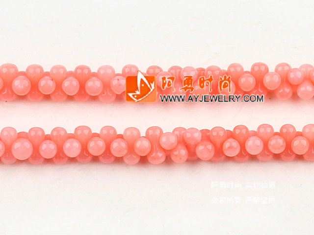 4*8mm粉色珊瑚花生