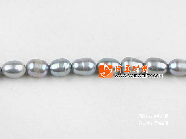 6-7mm染色灰色米形珍珠