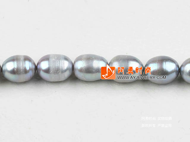11-12mm米形灰色珍珠