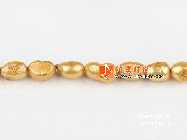 8-9mm金黄色染色巴洛克珍珠