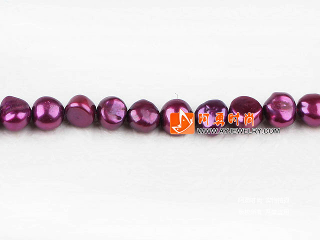8-9mm紫红色染色两面光珍珠