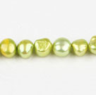 8-9mm黄绿色染色两面光珍珠