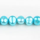 8-9mm松石蓝染色两面光珍珠